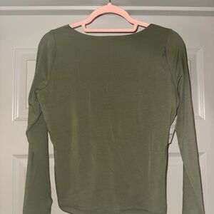 Elegant Olive Long Sleeve Women's Top